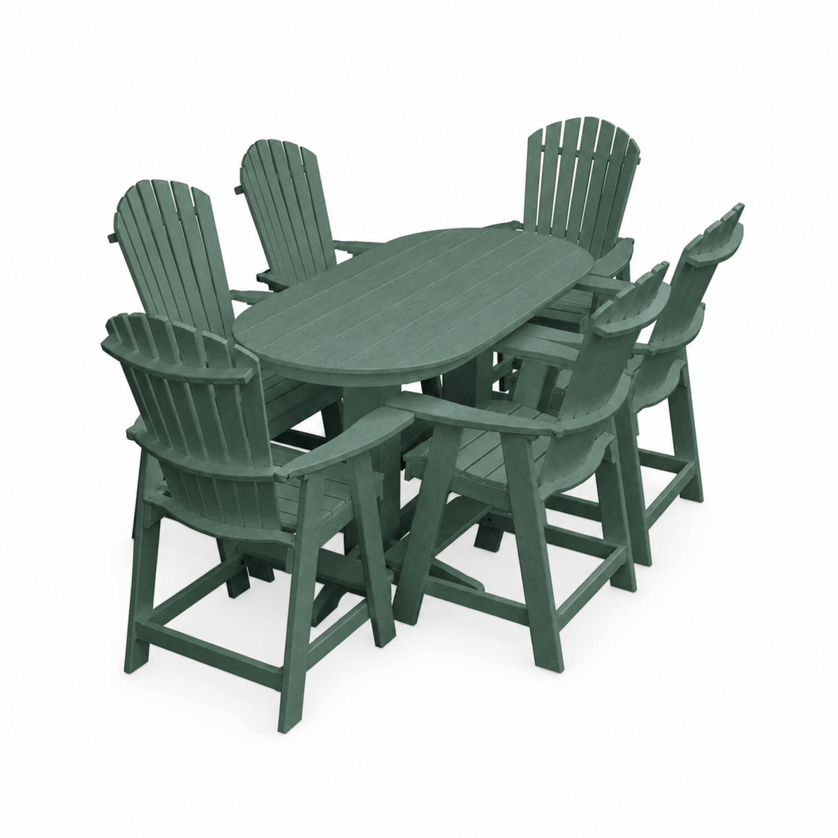 Keystone Amish Co. Sunburst 7-Piece Counter Height Poly Oval Dining Set