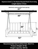 Keystone Amish Co. The Weston Recycled Plastic Porch Swing