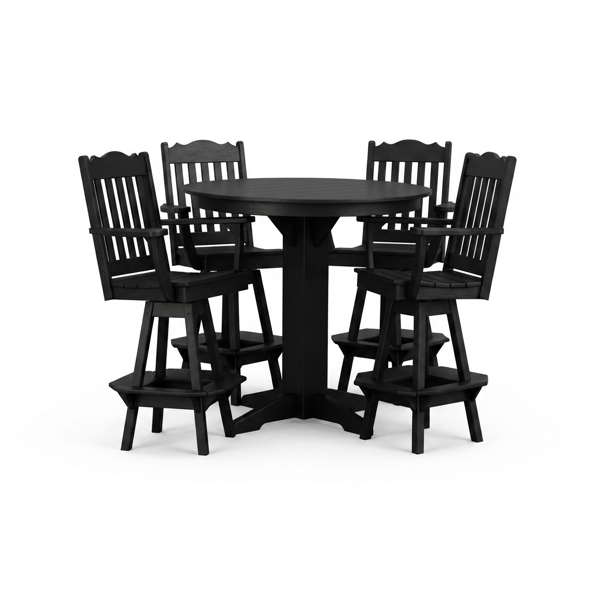 Keystone Amish Co. York 5-Piece Poly Bar Dining Set with Round Table