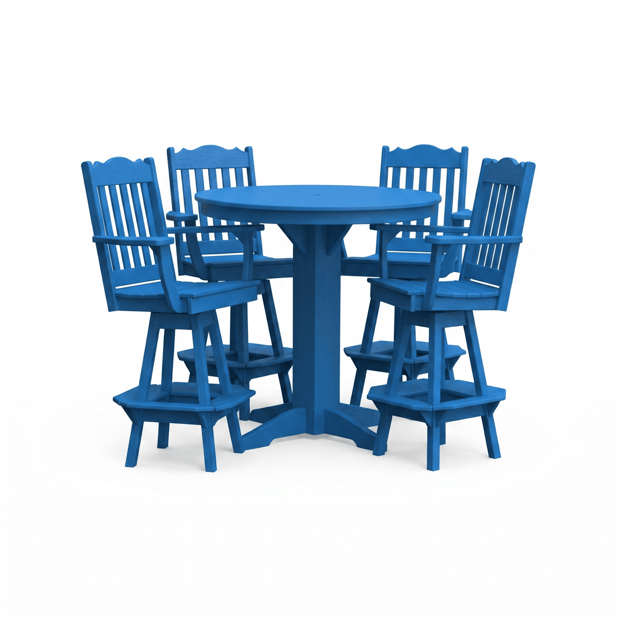 Keystone Amish Co. York 5-Piece Poly Bar Dining Set with Round Table