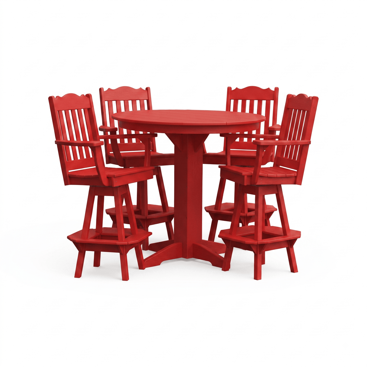 Keystone Amish Co. York 5-Piece Poly Bar Dining Set with Round Table