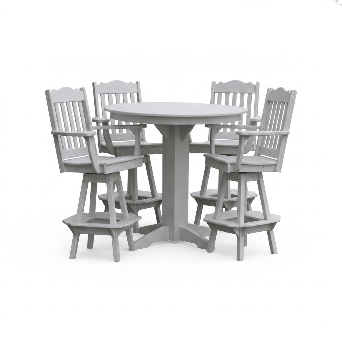 Keystone Amish Co. York 5-Piece Poly Bar Dining Set with Round Table