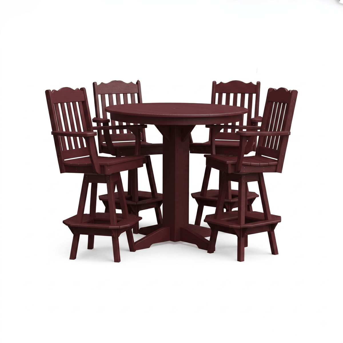 Keystone Amish Co. York 5-Piece Poly Bar Dining Set with Round Table