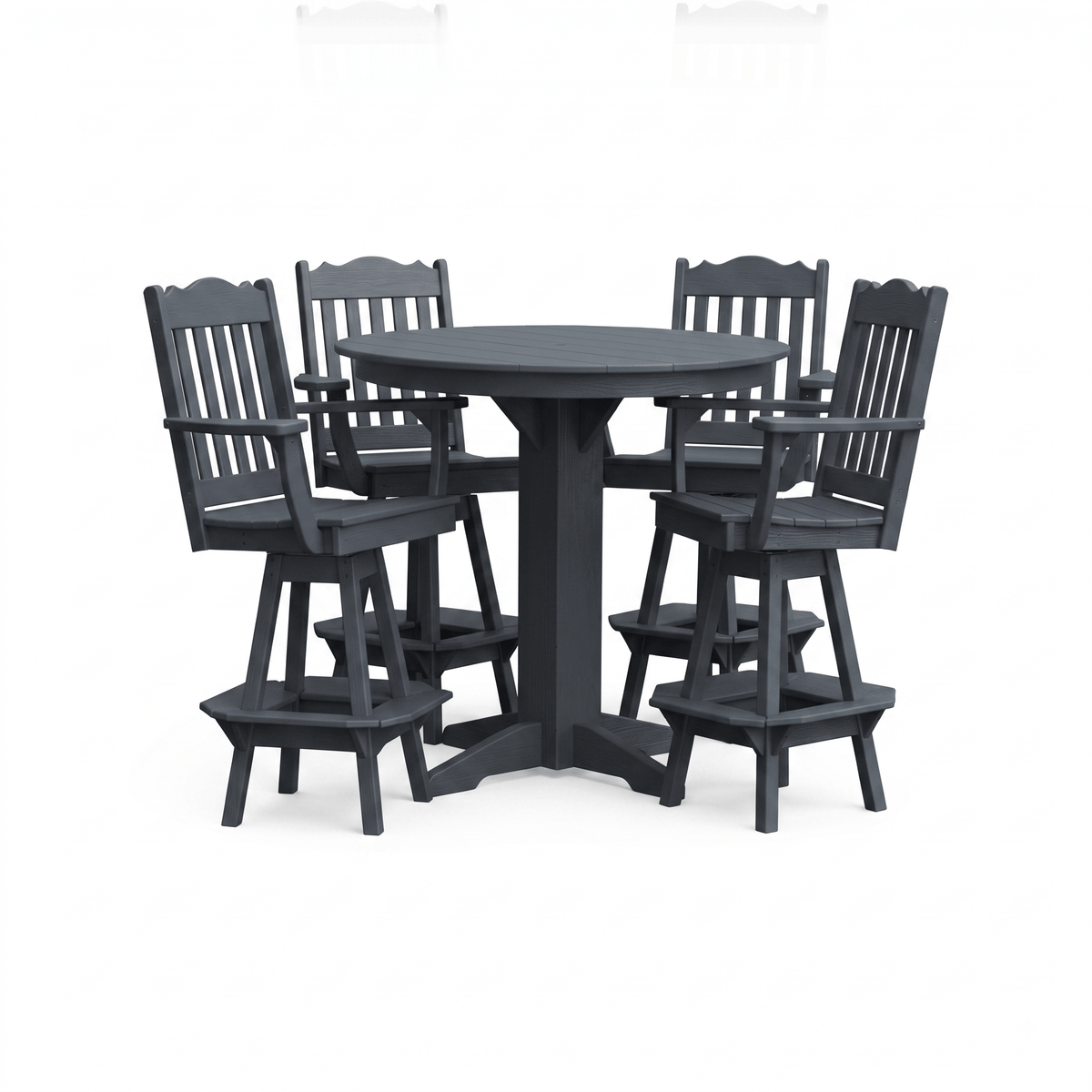 Keystone Amish Co. York 5-Piece Poly Bar Dining Set with Round Table