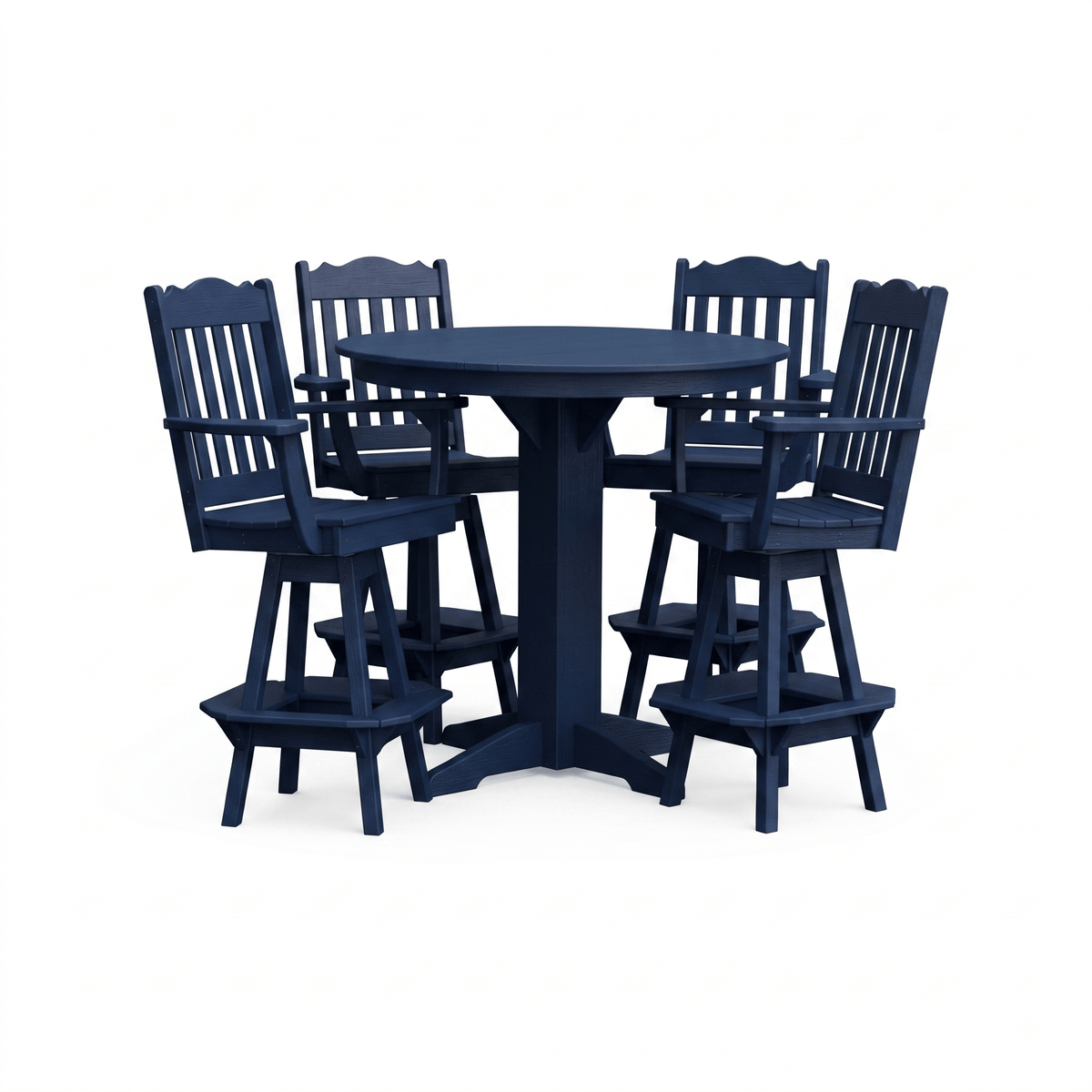 Keystone Amish Co. York 5-Piece Poly Bar Dining Set with Round Table
