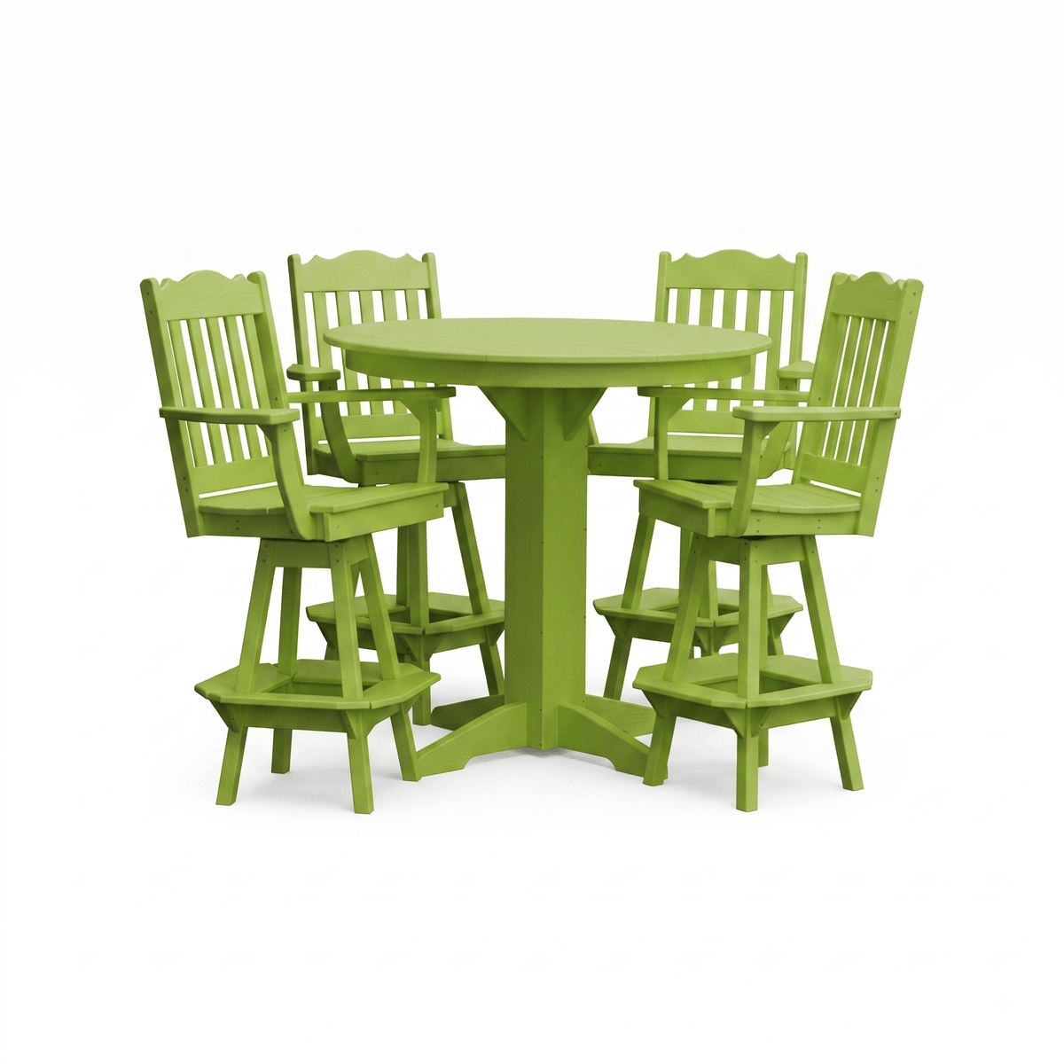 Keystone Amish Co. York 5-Piece Poly Bar Dining Set with Round Table