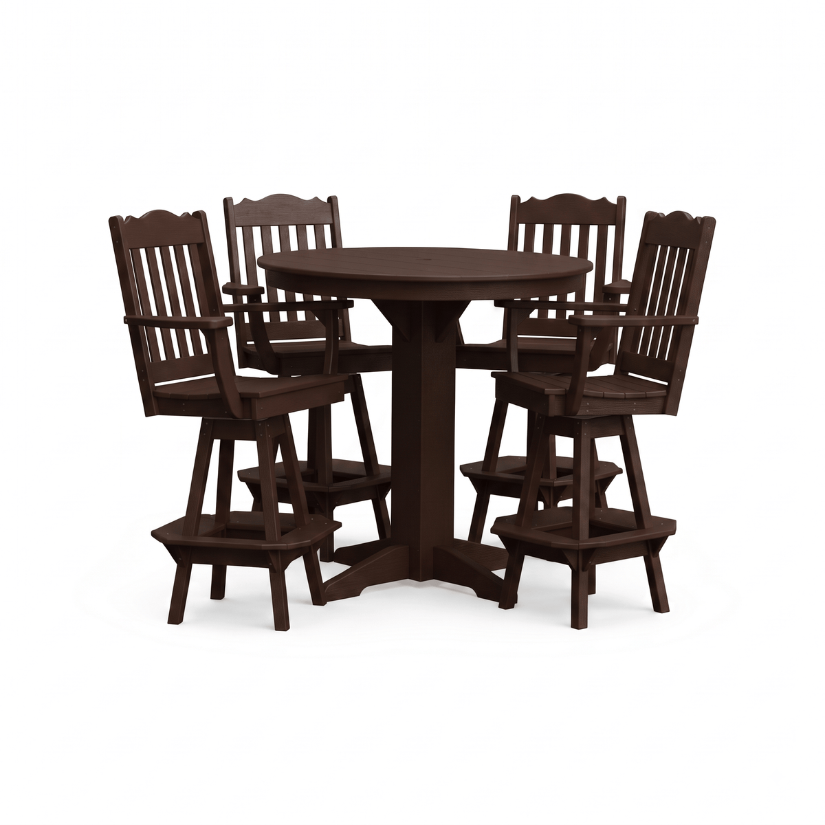 Keystone Amish Co. York 5-Piece Poly Bar Dining Set with Round Table
