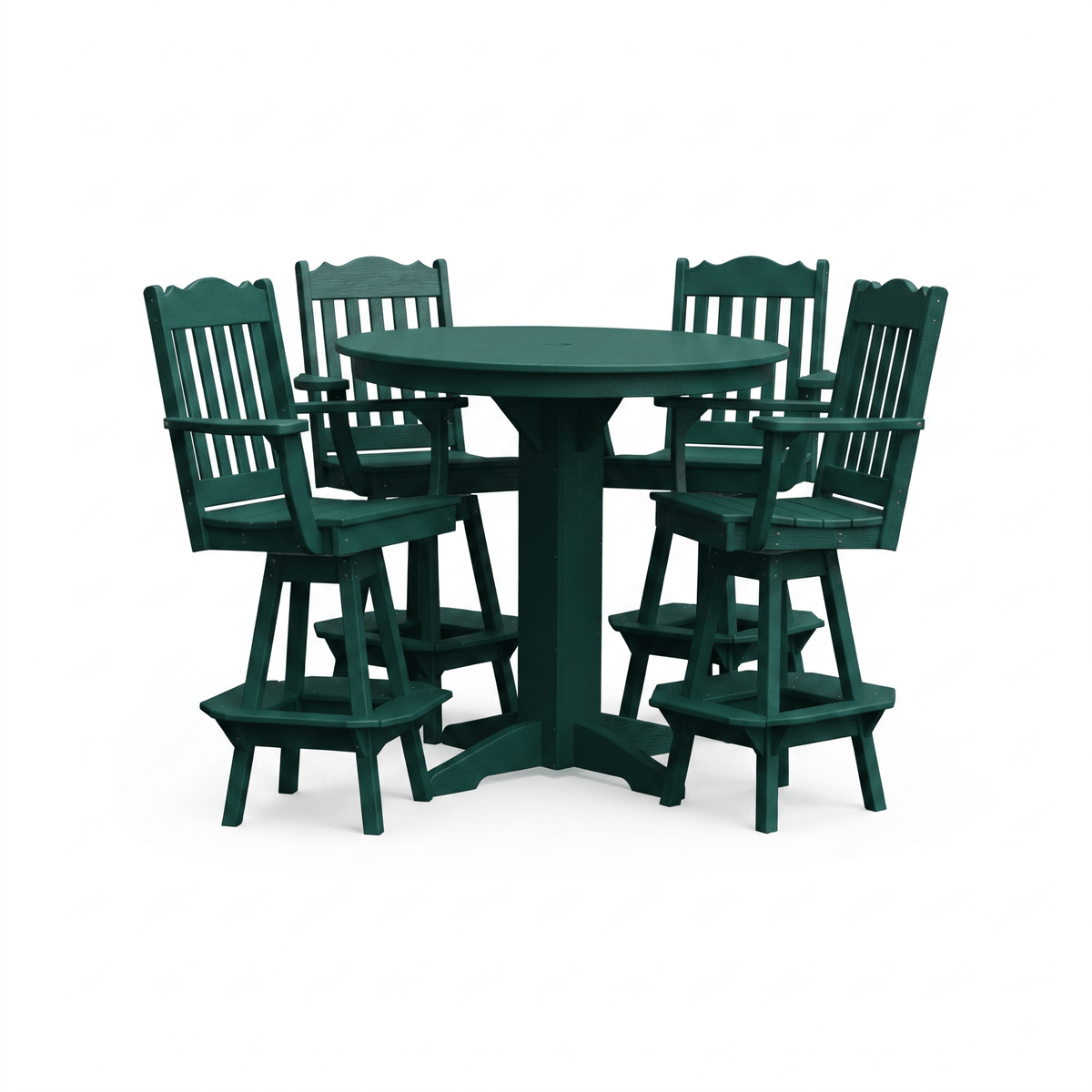 Keystone Amish Co. York 5-Piece Poly Bar Dining Set with Round Table