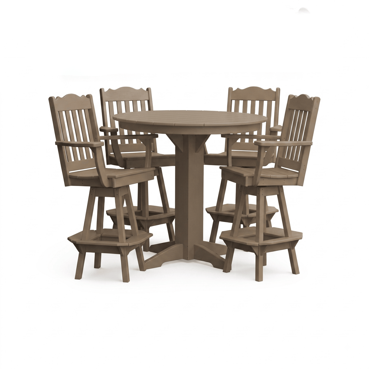 Keystone Amish Co. York 5-Piece Poly Bar Dining Set with Round Table