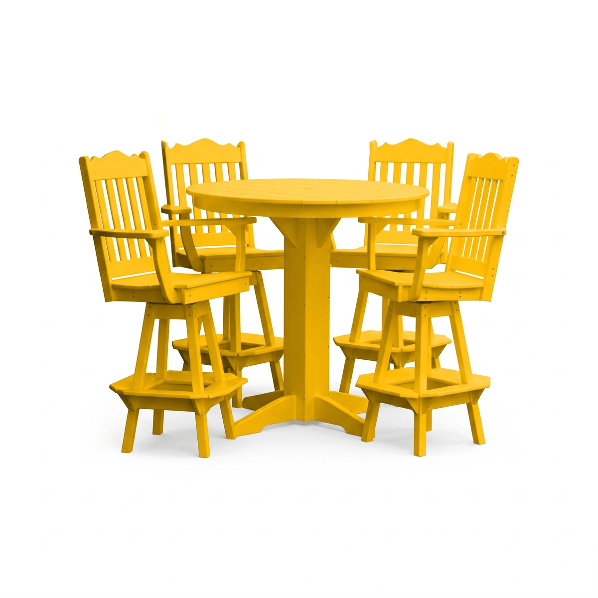 Keystone Amish Co. York 5-Piece Poly Bar Dining Set with Round Table