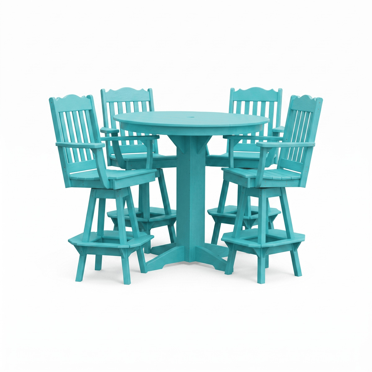 Keystone Amish Co. York 5-Piece Poly Bar Dining Set with Round Table