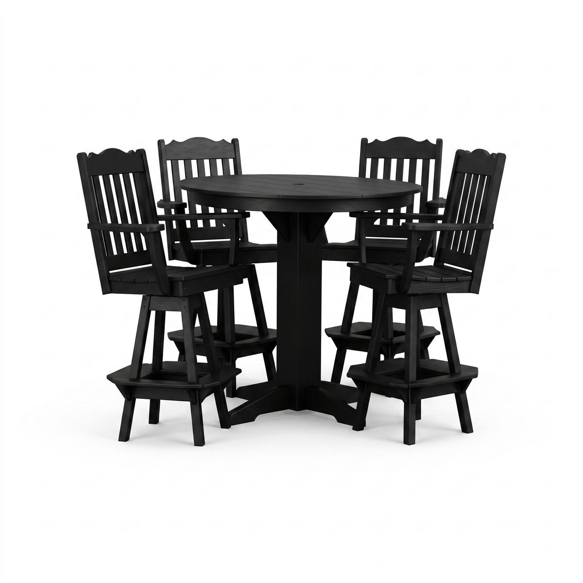 Keystone Amish Co. York 5-Piece Poly Bar Dining Set with Round Table