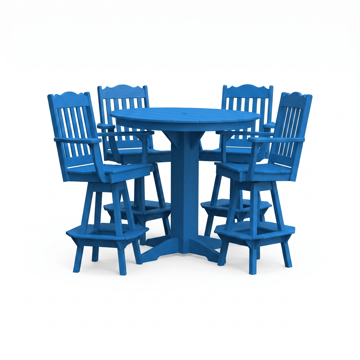 Keystone Amish Co. York 5-Piece Poly Bar Dining Set with Round Table