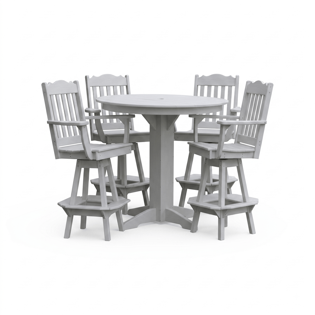 Keystone Amish Co. York 5-Piece Poly Bar Dining Set with Round Table