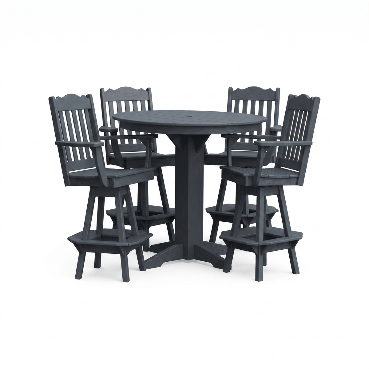 Keystone Amish Co. York 5-Piece Poly Bar Dining Set with Round Table