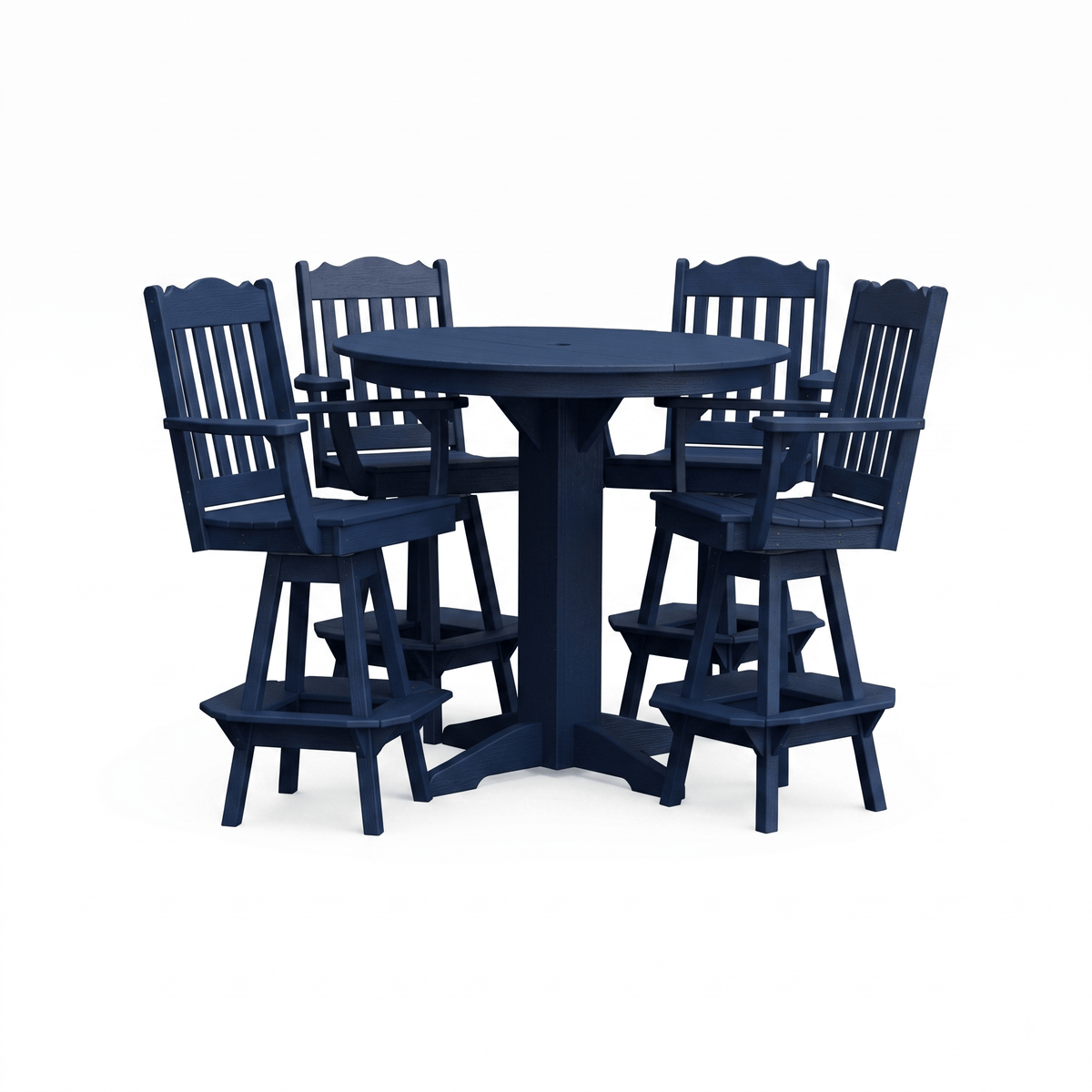 Keystone Amish Co. York 5-Piece Poly Bar Dining Set with Round Table