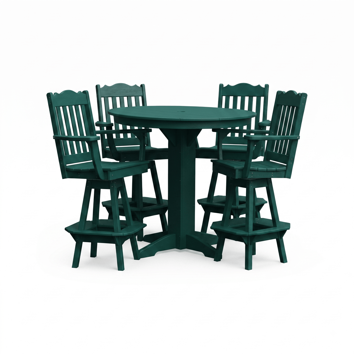 Keystone Amish Co. York 5-Piece Poly Bar Dining Set with Round Table