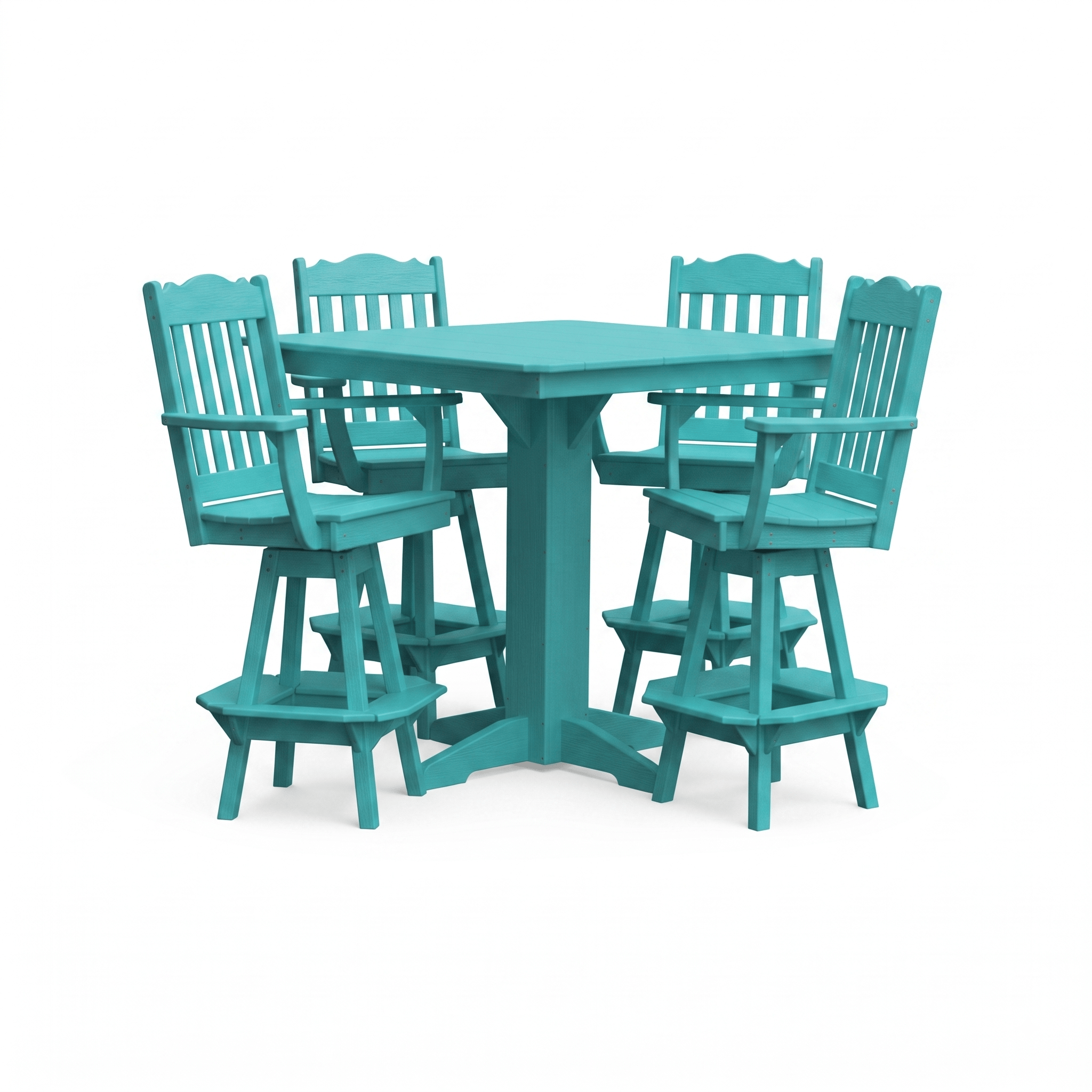 Keystone Amish Co. York 5-Piece Poly Bar Dining Set with Square Table