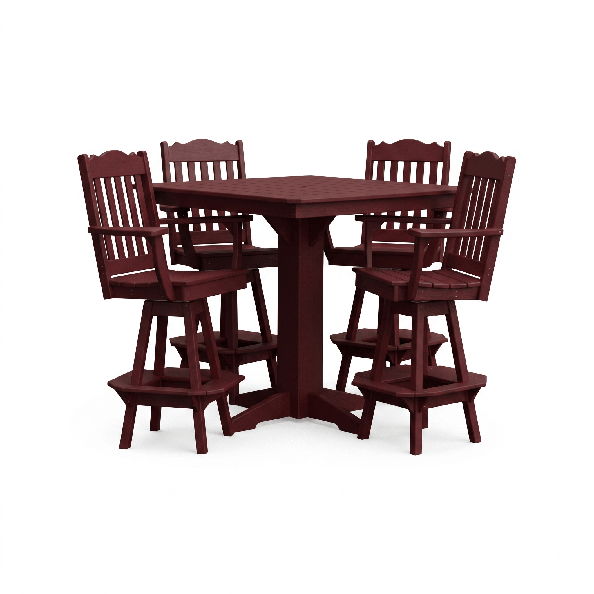 Keystone Amish Co. York 5-Piece Poly Bar Dining Set with Square Table