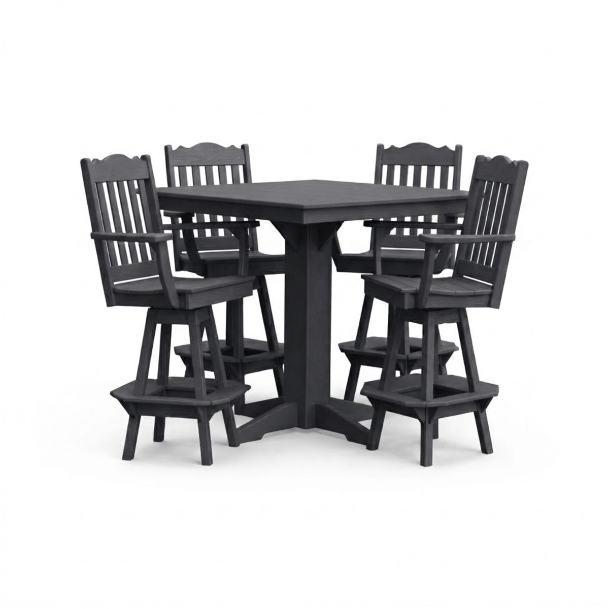 Keystone Amish Co. York 5-Piece Poly Bar Dining Set with Square Table