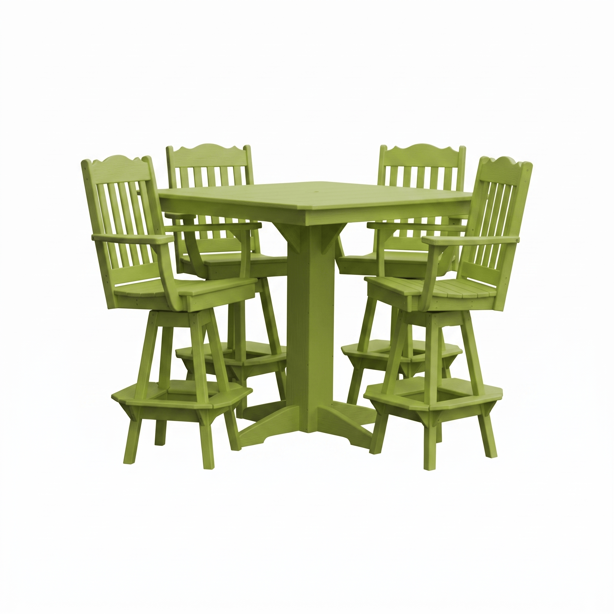 Keystone Amish Co. York 5-Piece Poly Bar Dining Set with Square Table