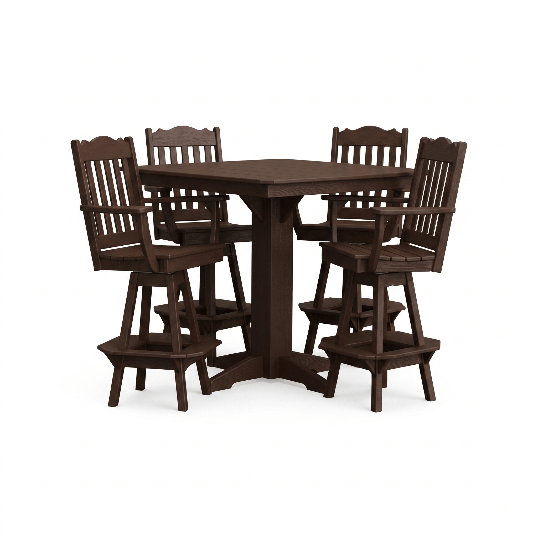 Keystone Amish Co. York 5-Piece Poly Bar Dining Set with Square Table