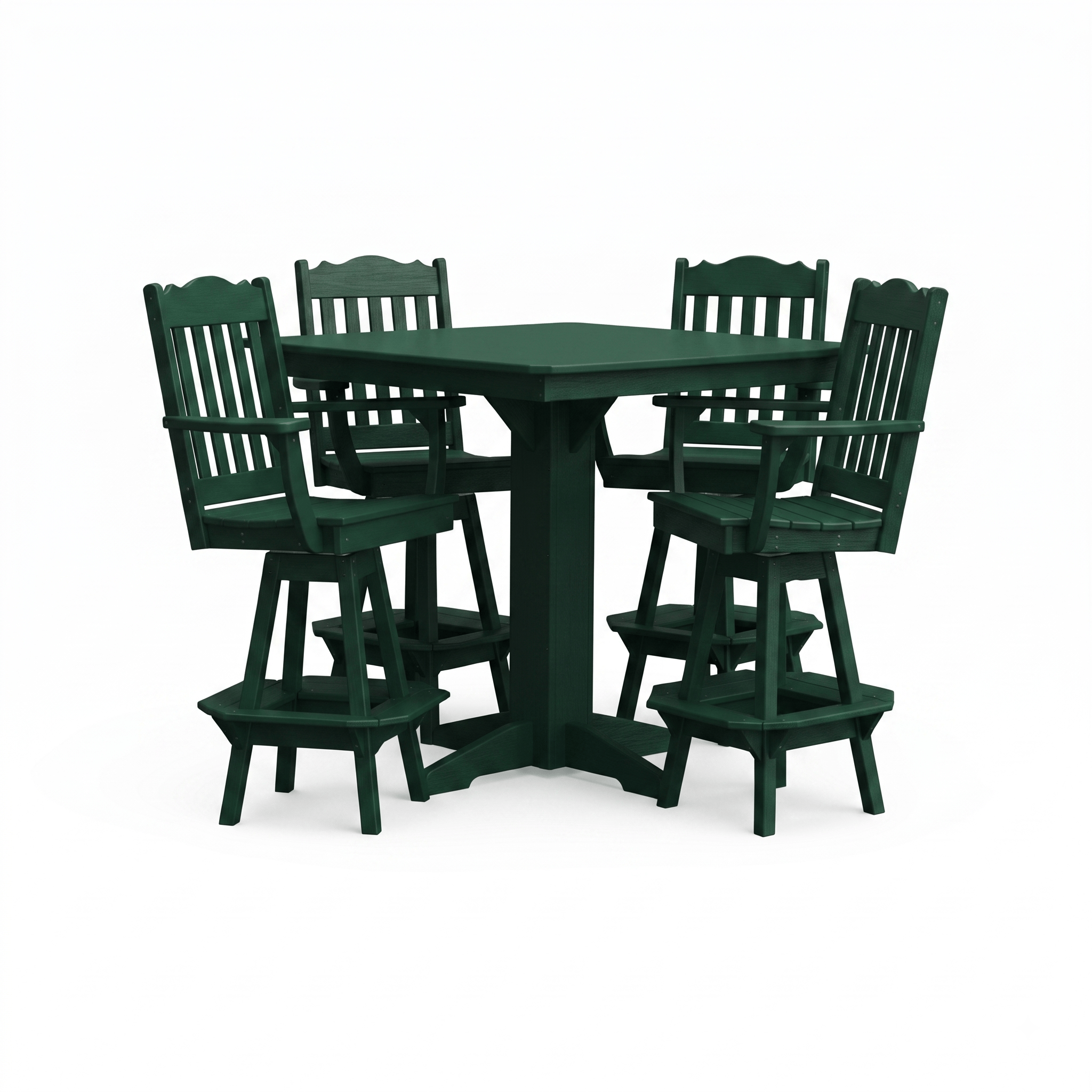 Keystone Amish Co. York 5-Piece Poly Bar Dining Set with Square Table