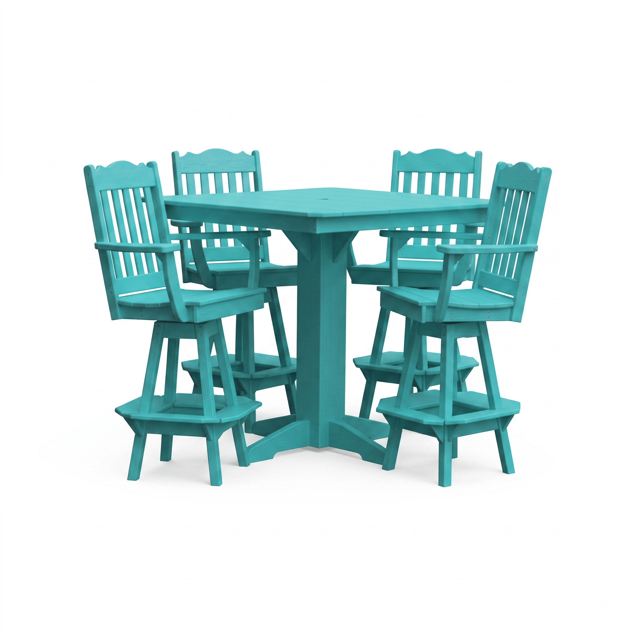 Keystone Amish Co. York 5-Piece Poly Bar Dining Set with Square Table