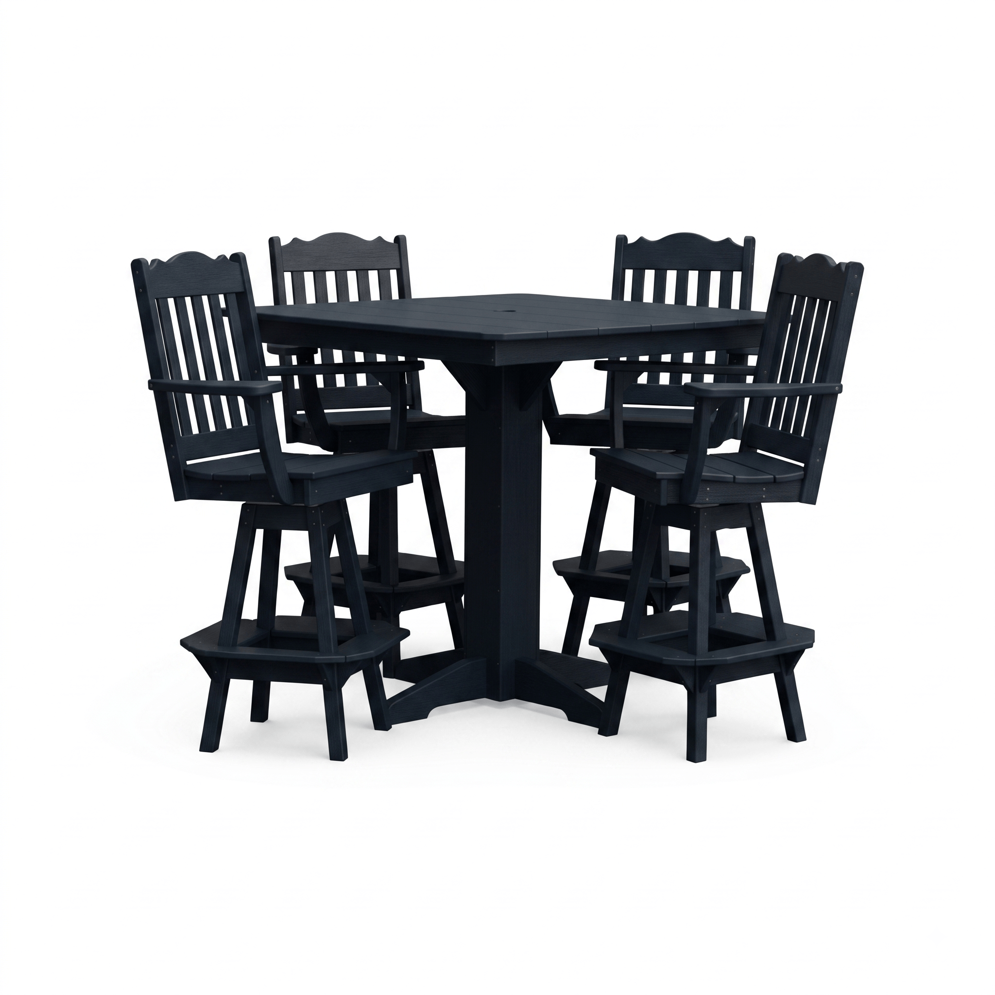 Keystone Amish Co. York 5-Piece Poly Bar Dining Set with Square Table