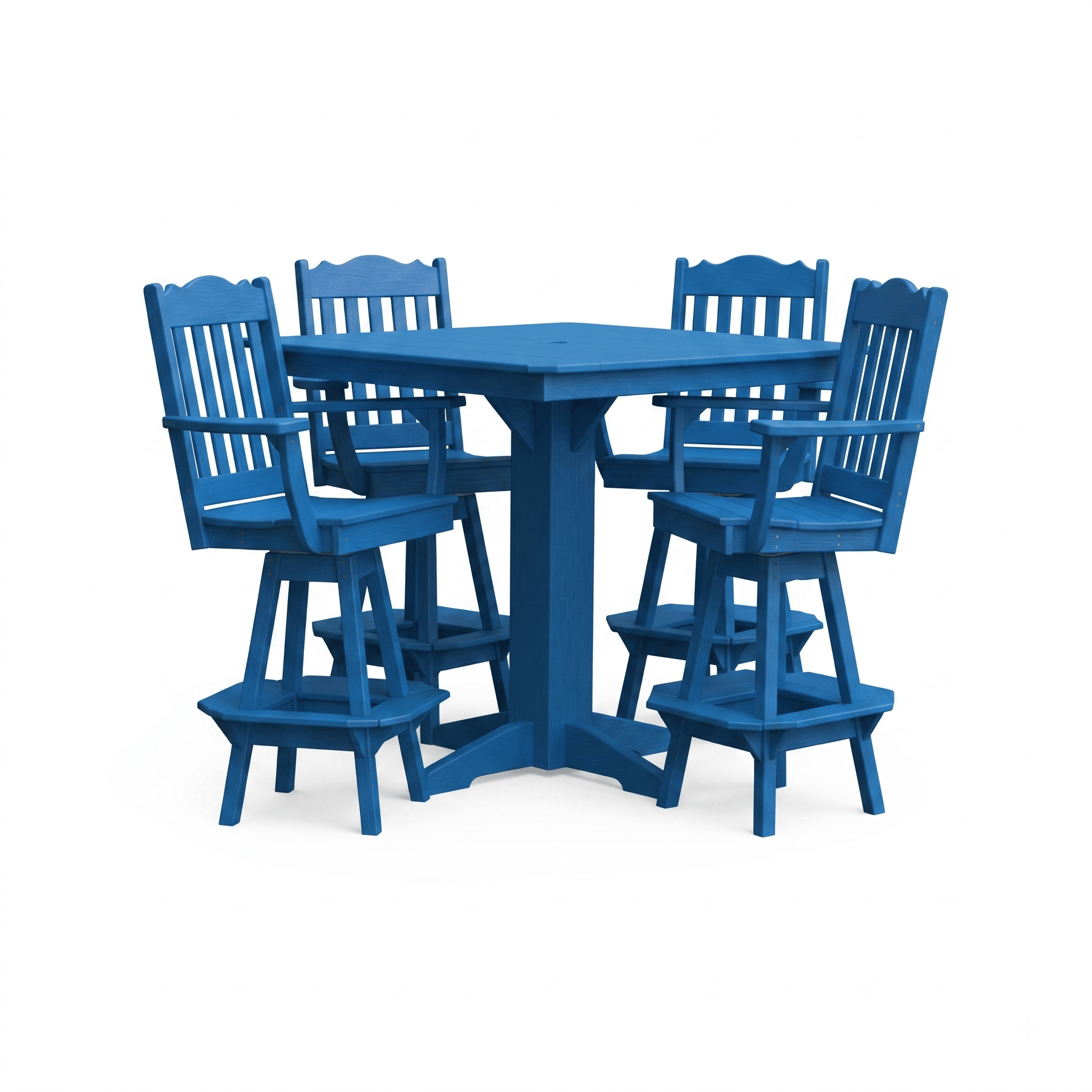 Keystone Amish Co. York 5-Piece Poly Bar Dining Set with Square Table