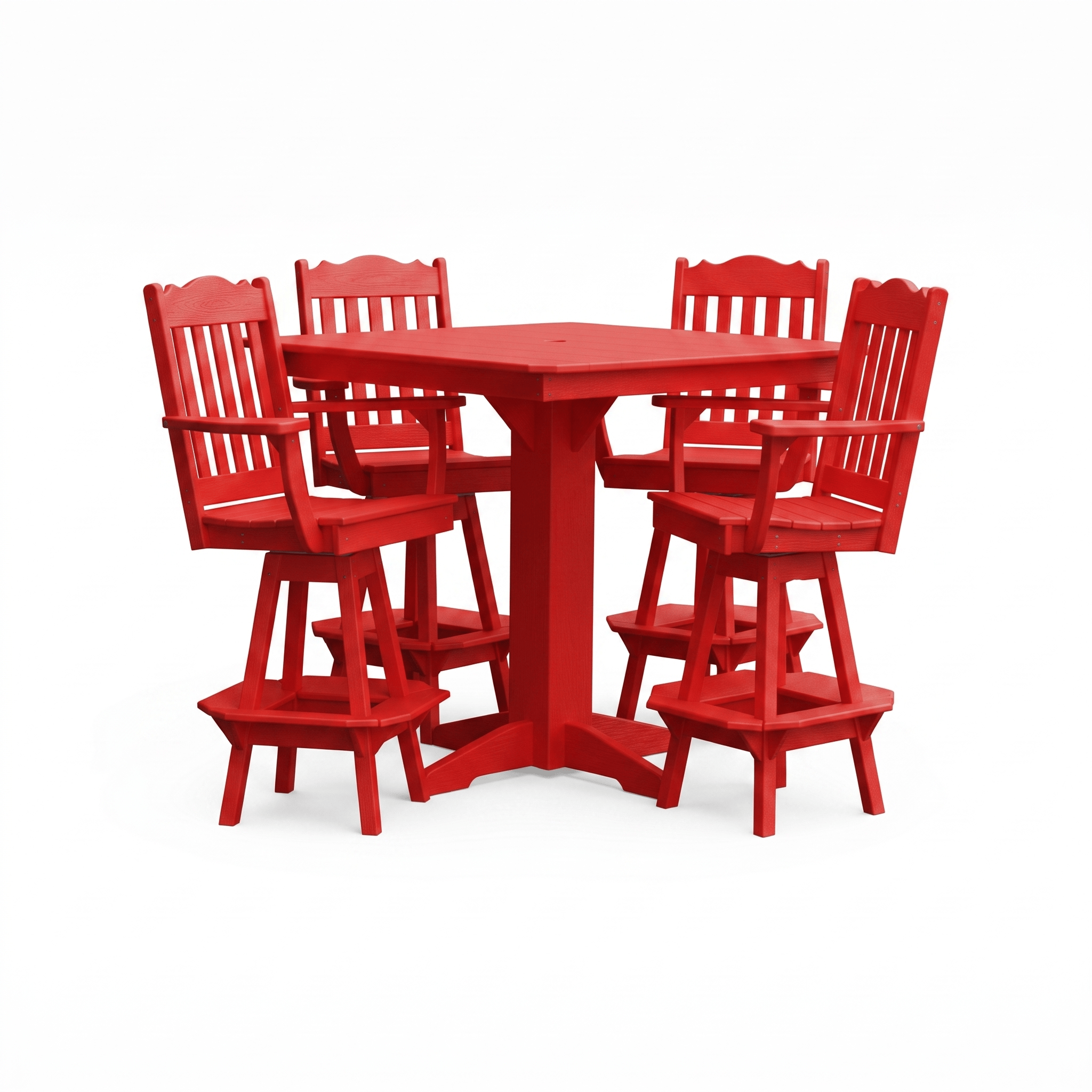 Keystone Amish Co. York 5-Piece Poly Bar Dining Set with Square Table
