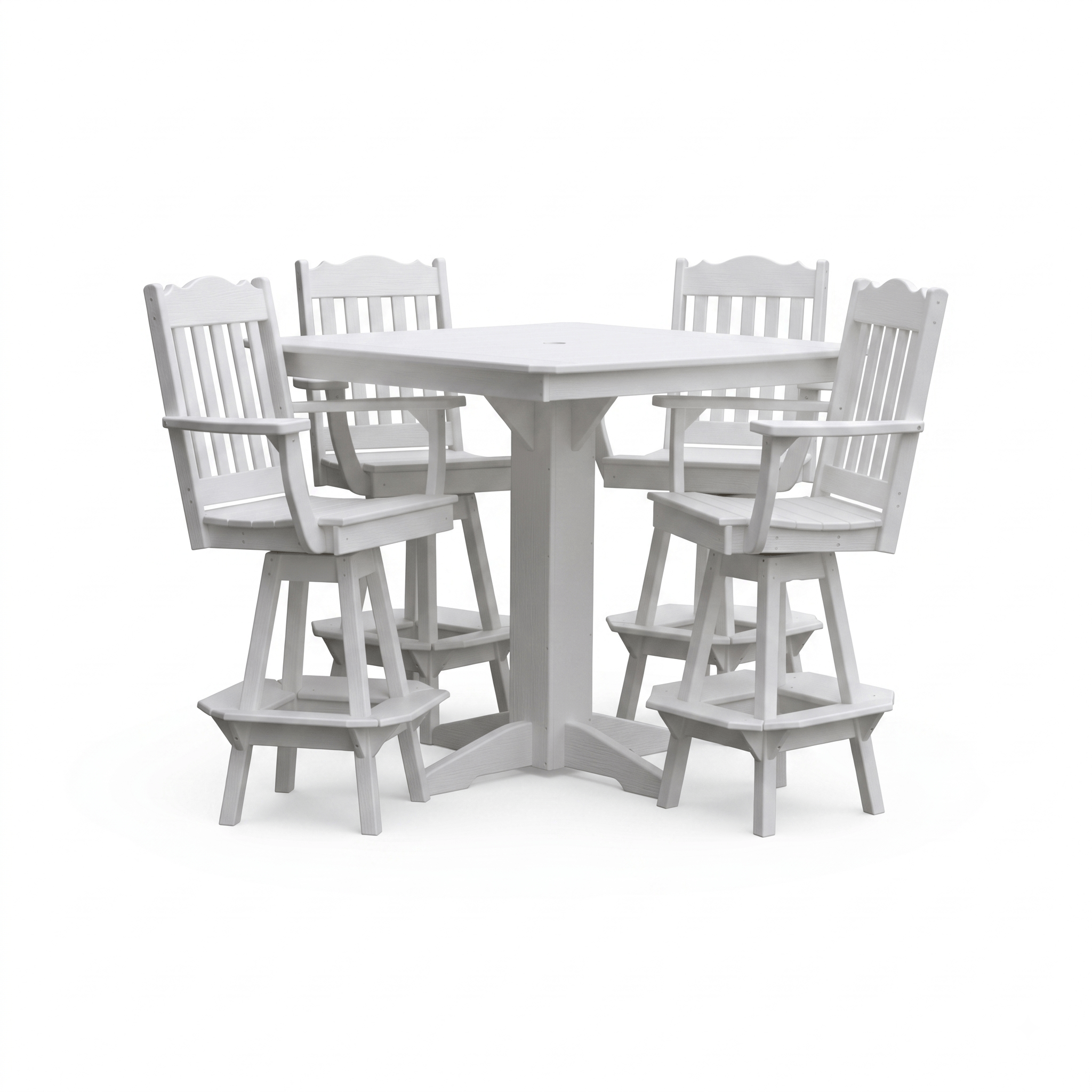 Keystone Amish Co. York 5-Piece Poly Bar Dining Set with Square Table