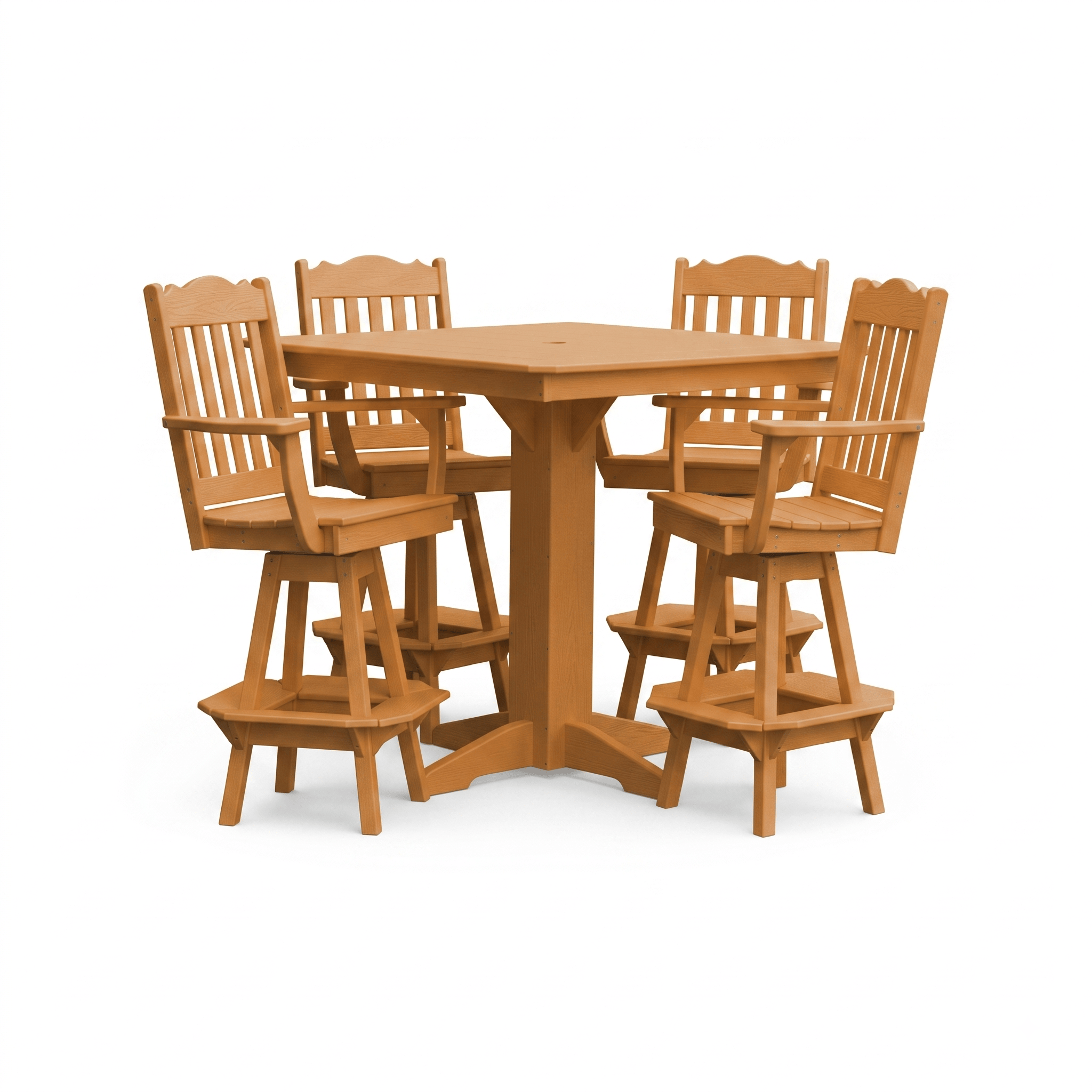 Keystone Amish Co. York 5-Piece Poly Bar Dining Set with Square Table