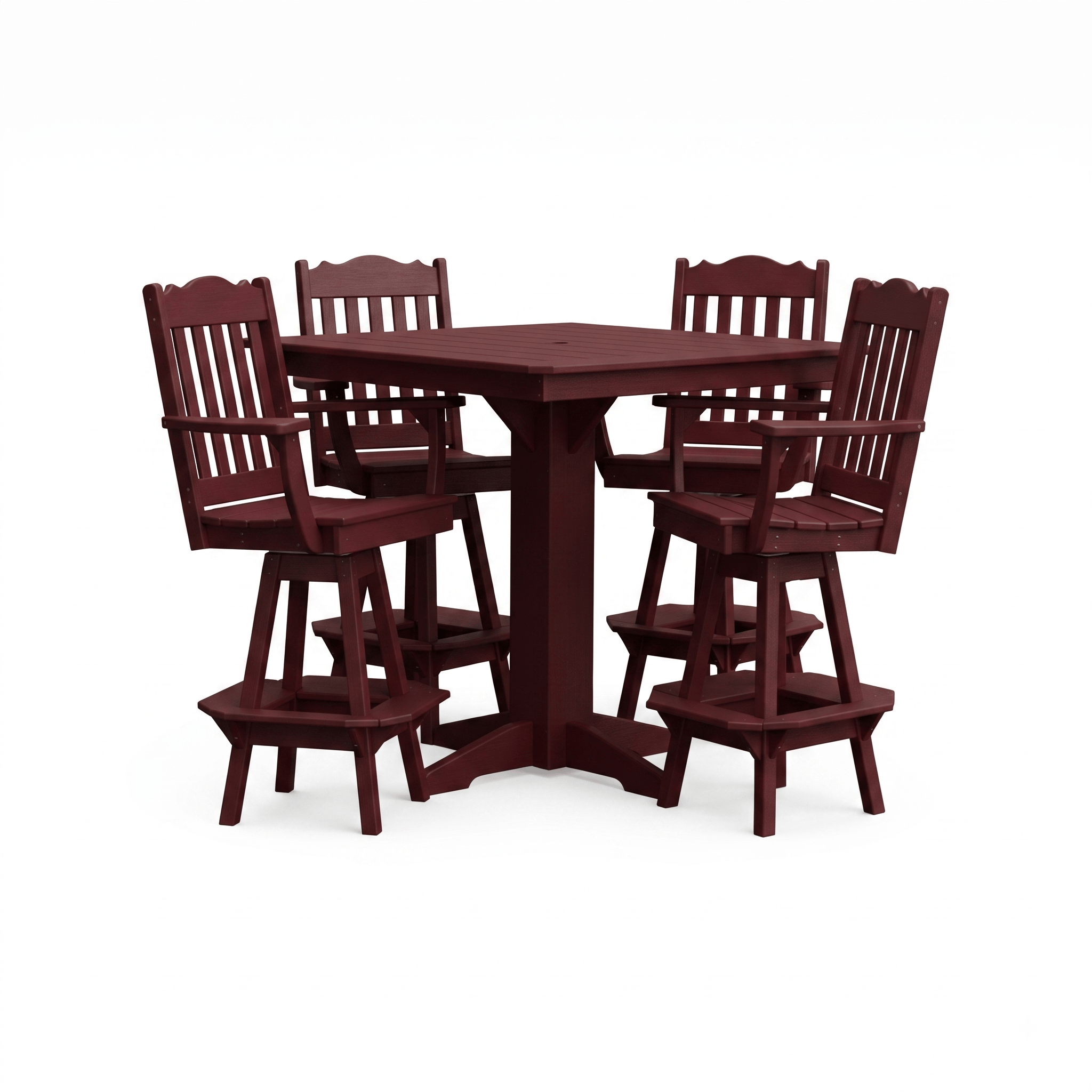Keystone Amish Co. York 5-Piece Poly Bar Dining Set with Square Table