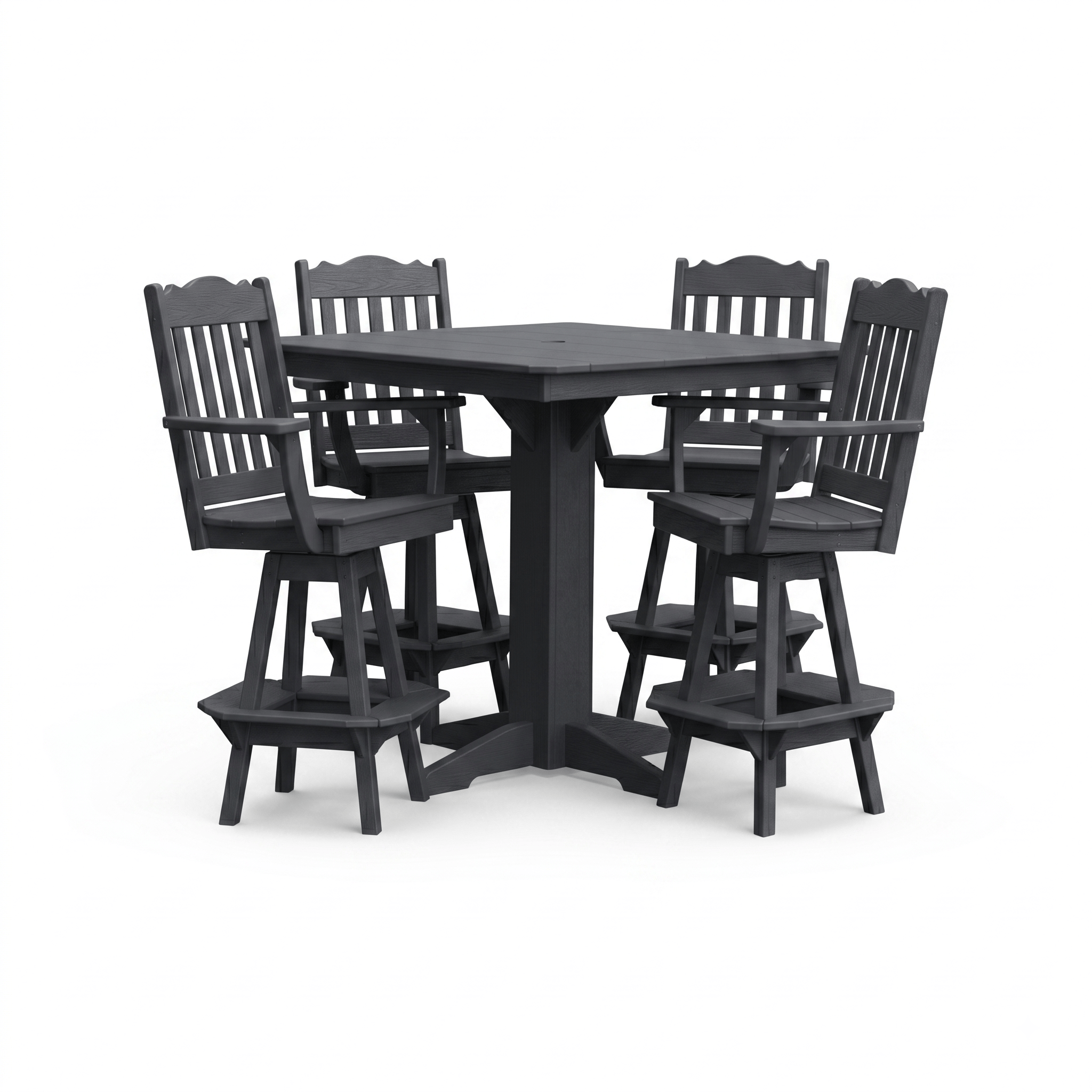 Keystone Amish Co. York 5-Piece Poly Bar Dining Set with Square Table