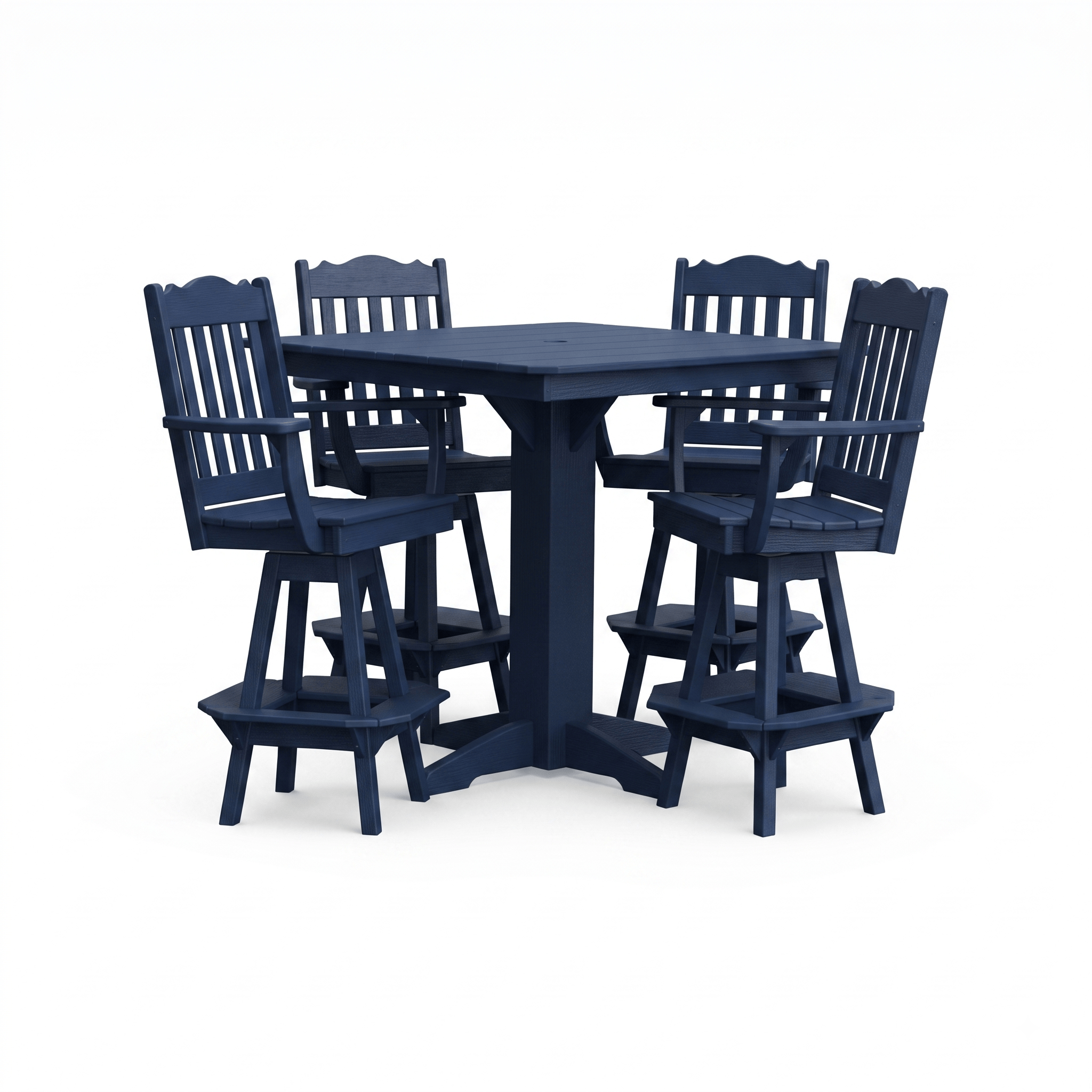 Keystone Amish Co. York 5-Piece Poly Bar Dining Set with Square Table
