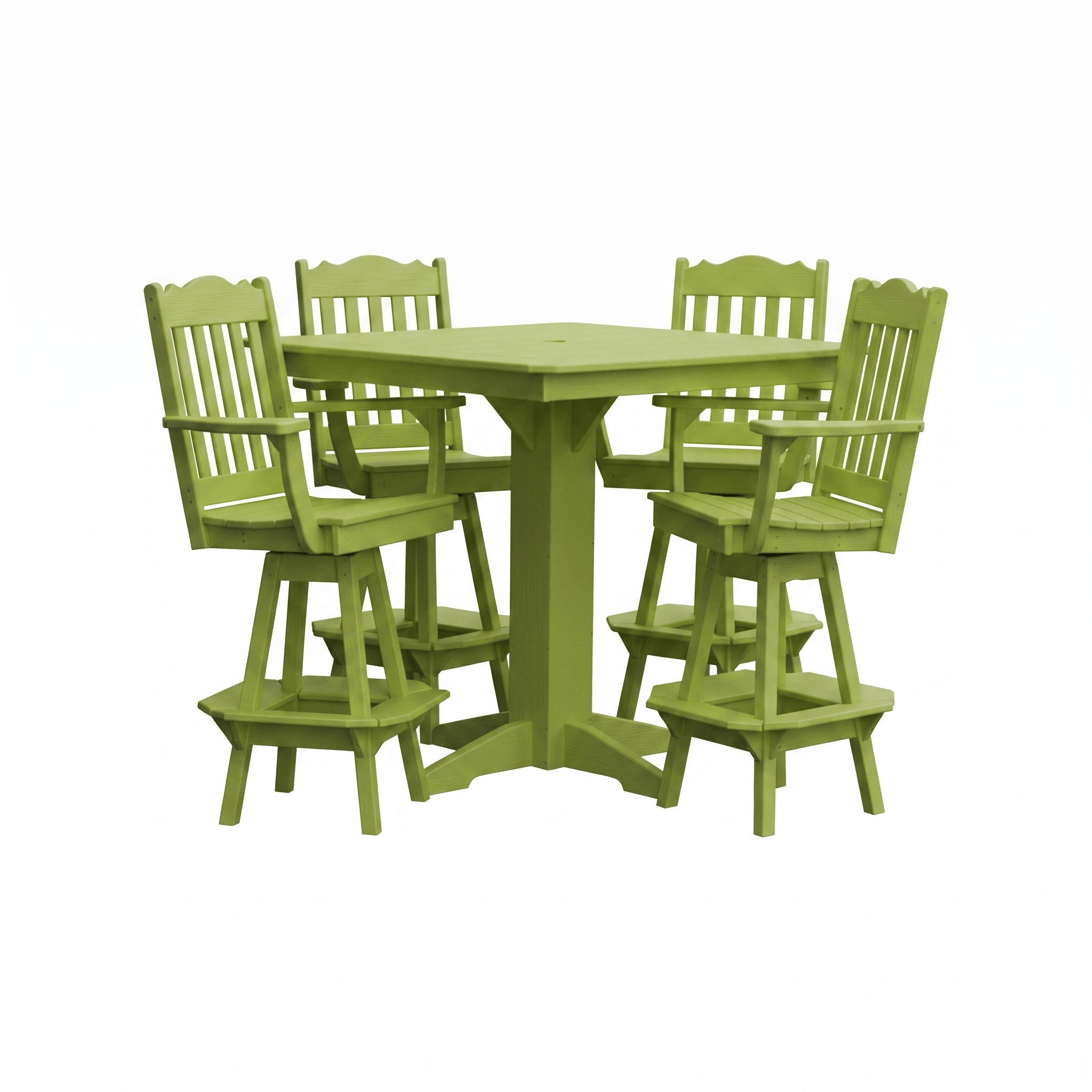 Keystone Amish Co. York 5-Piece Poly Bar Dining Set with Square Table