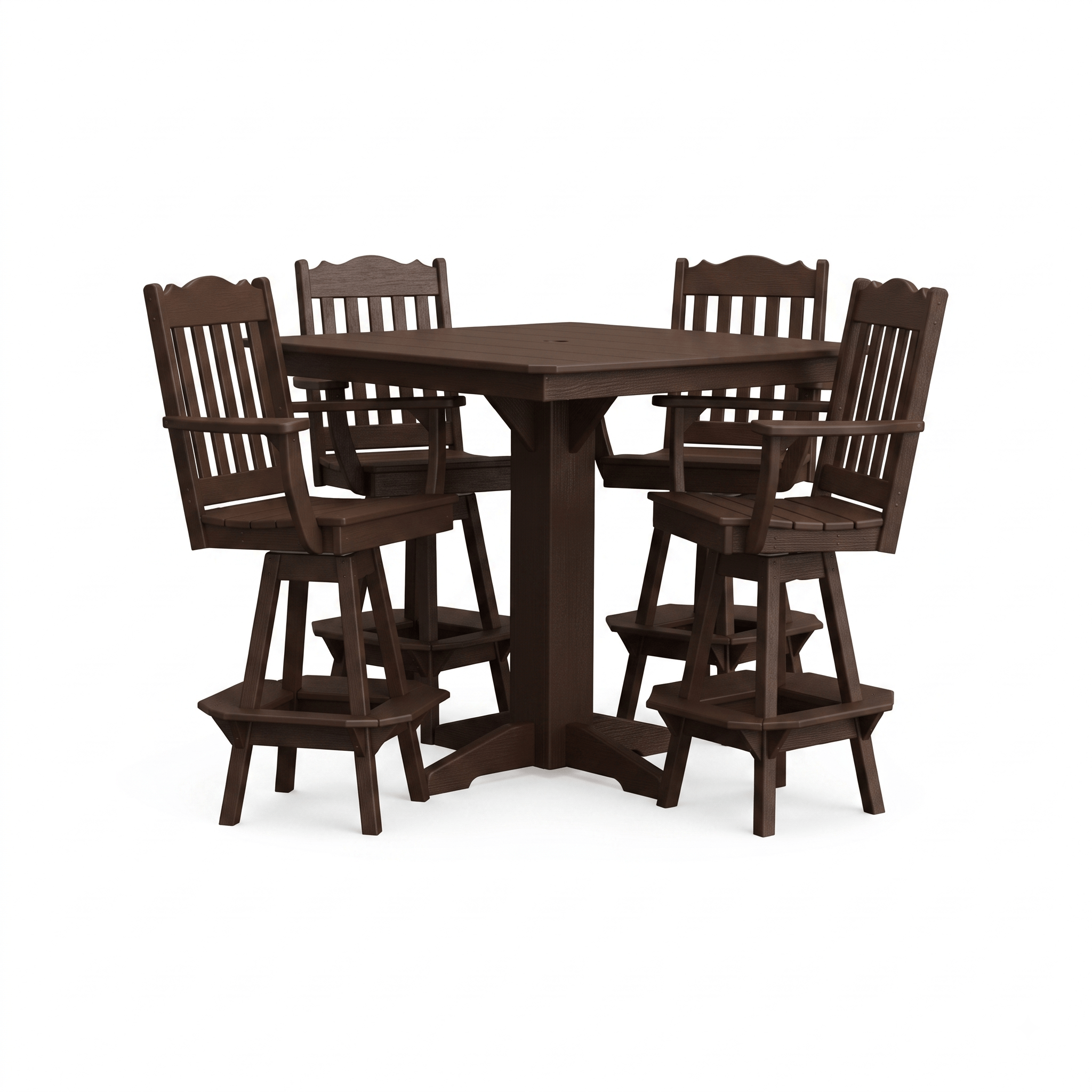 Keystone Amish Co. York 5-Piece Poly Bar Dining Set with Square Table