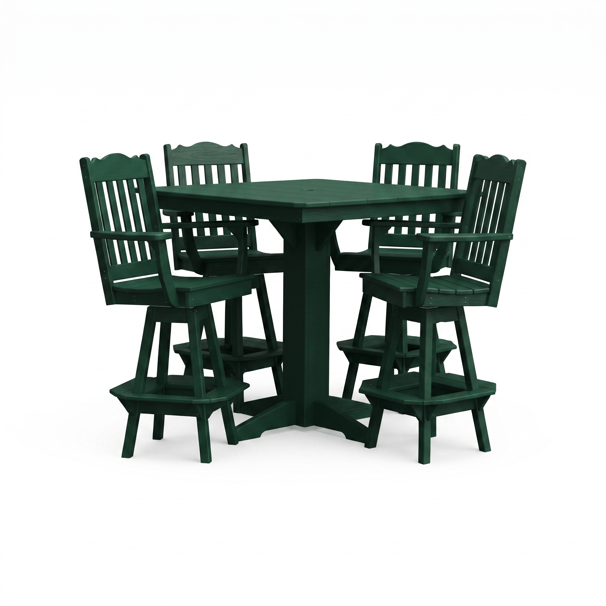 Keystone Amish Co. York 5-Piece Poly Bar Dining Set with Square Table