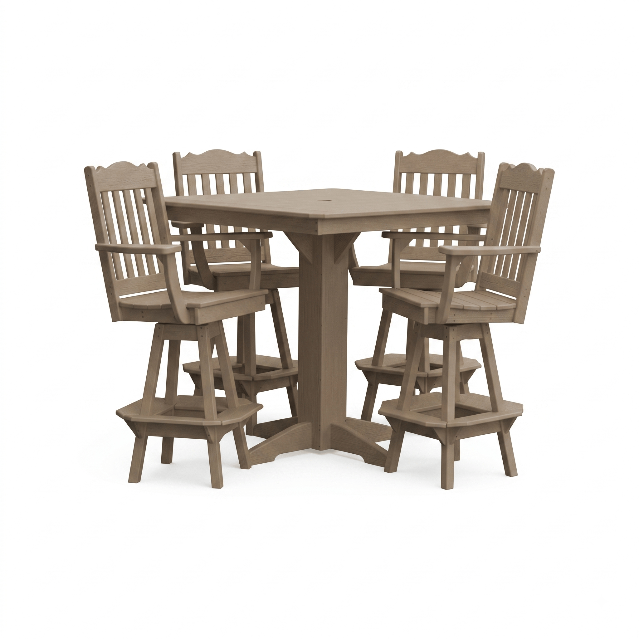 Keystone Amish Co. York 5-Piece Poly Bar Dining Set with Square Table
