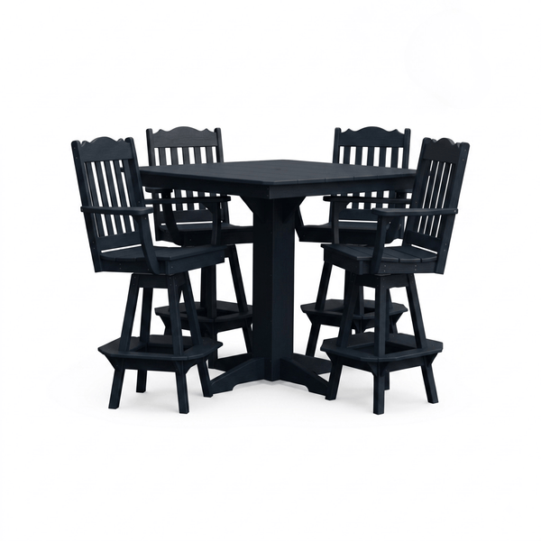 Keystone Amish Co. York 5-Piece Poly Bar Dining Set with Square Table