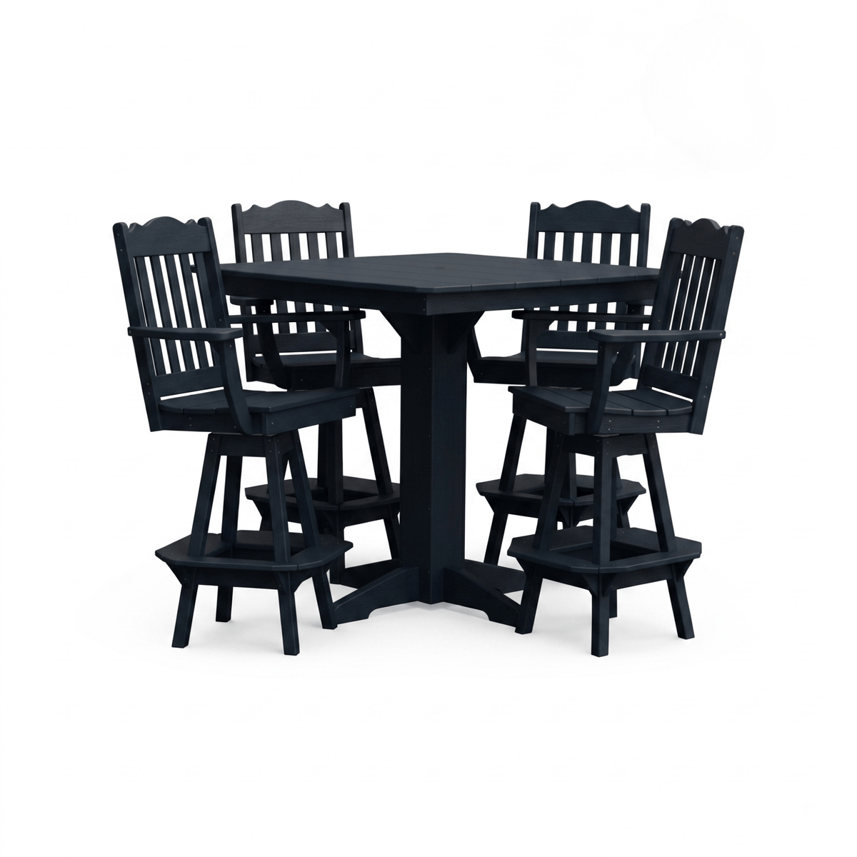 Keystone Amish Co. York 5-Piece Poly Bar Dining Set with Square Table