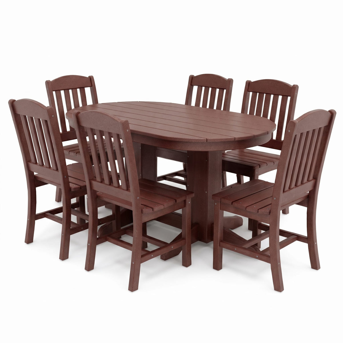 Keystone Amish Co. Classic 7-Piece Poly Lumber Oval Outdoor Dining Set