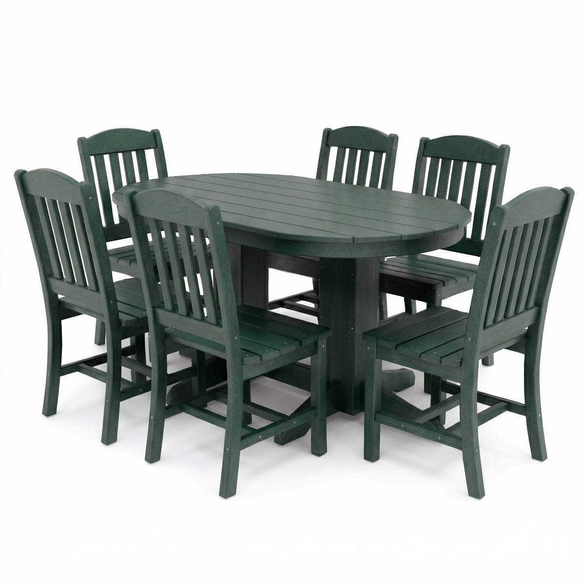 Keystone Amish Co. Classic 7-Piece Poly Lumber Oval Outdoor Dining Set