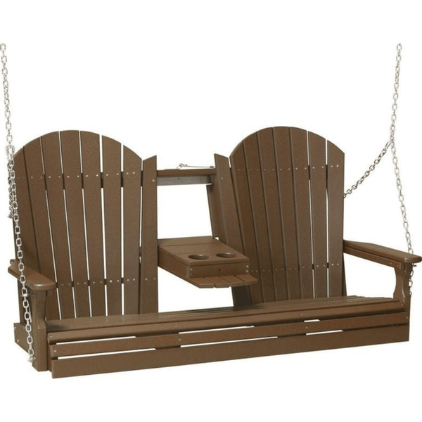 LuxCraft Adirondack 5-Foot Console Poly Composite Porch Swing