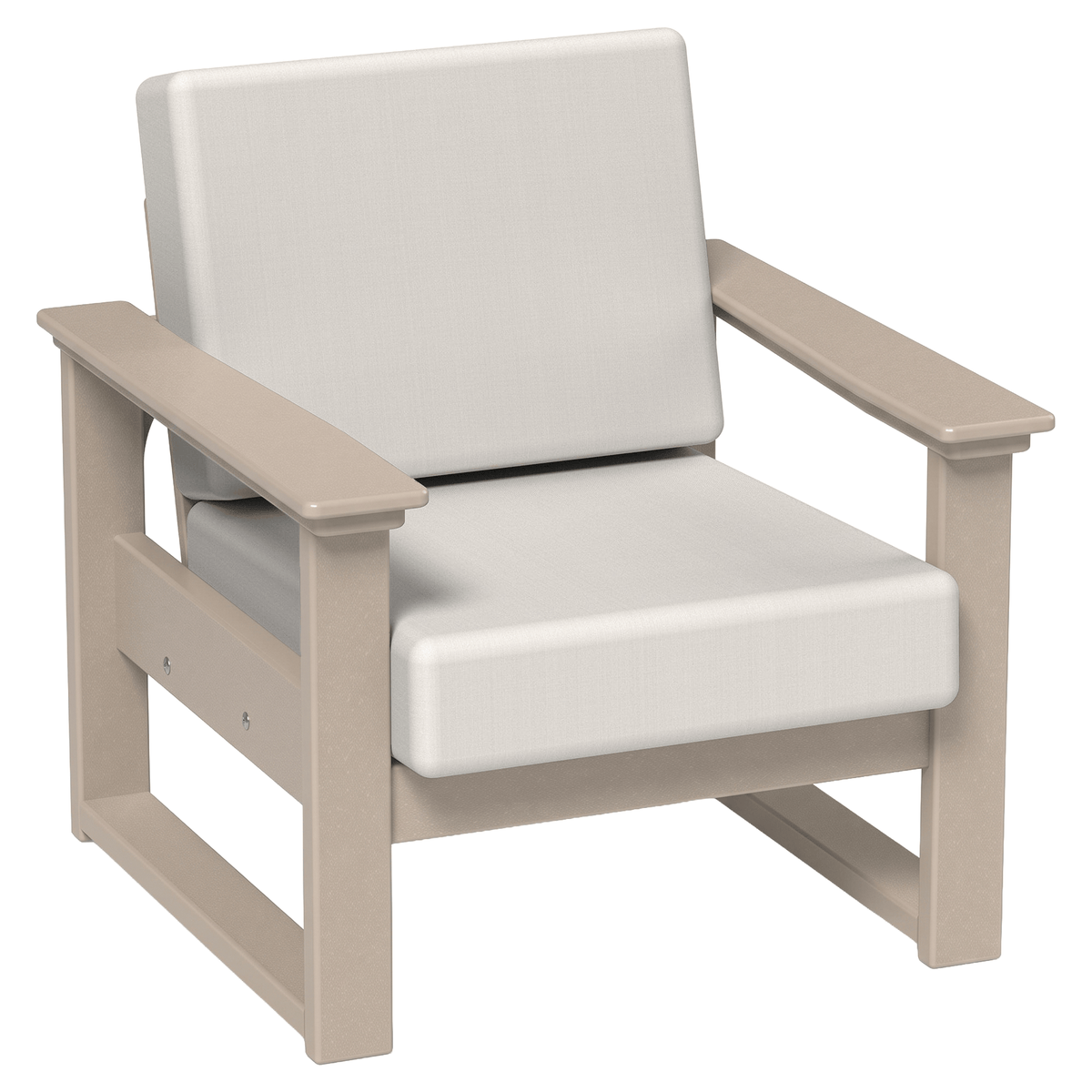 LuxCraft Poly Composite Lanai Deep Seating Chair with Cushion