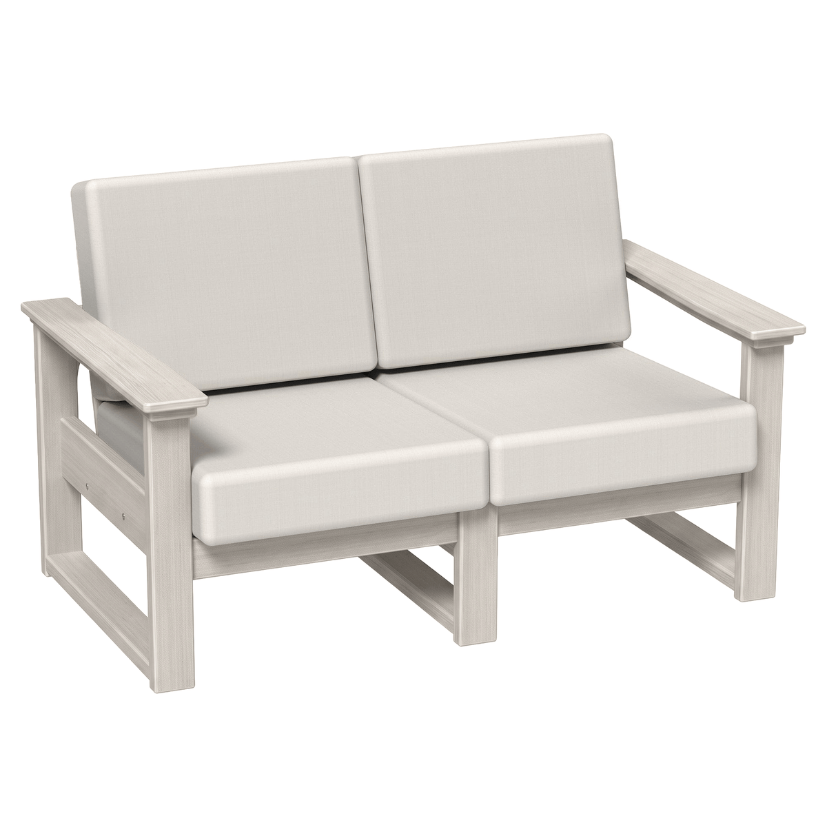 LuxCraft Poly Composite Lanai Deep Seating Loveseat with Cushion