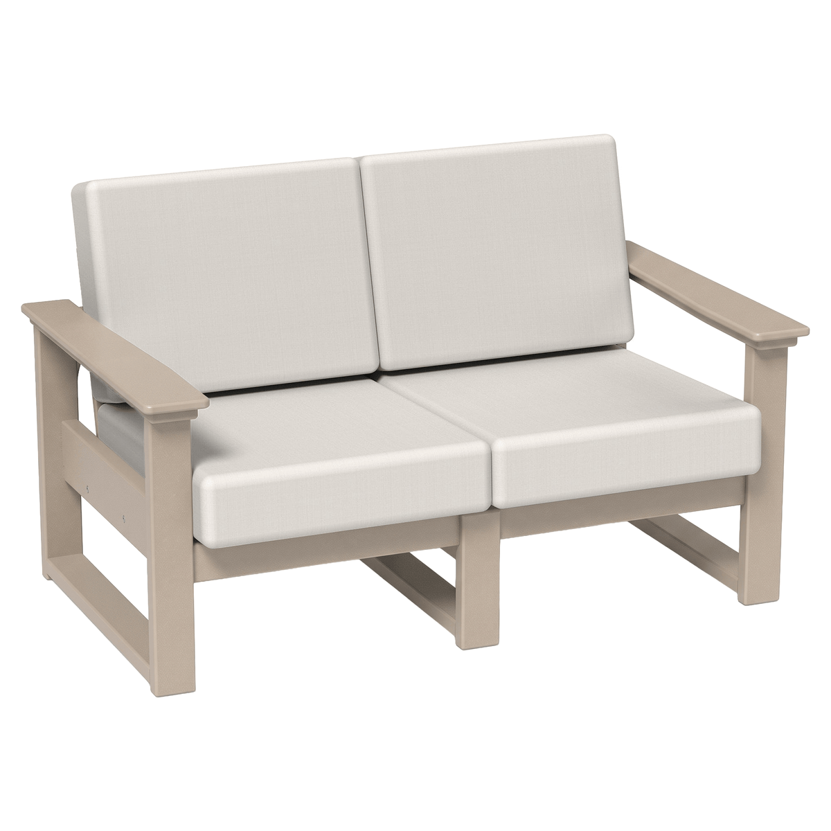 LuxCraft Poly Composite Lanai Deep Seating Loveseat with Cushion
