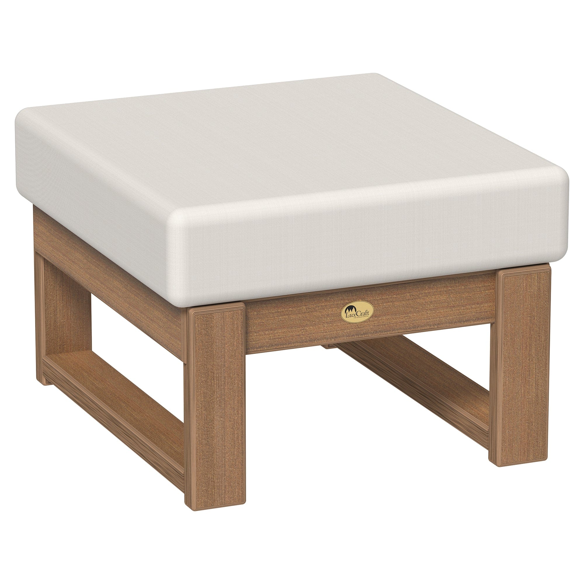 LuxCraft Poly Composite Lanai Deep Seating Ottoman with Cushion