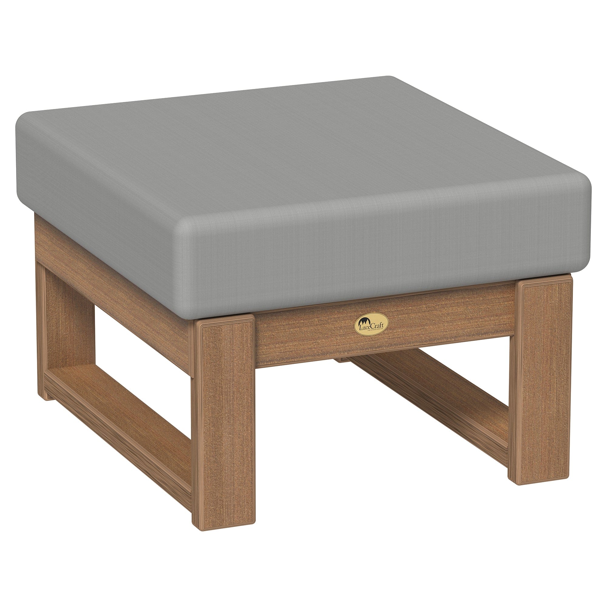 LuxCraft Poly Composite Lanai Deep Seating Ottoman with Cushion